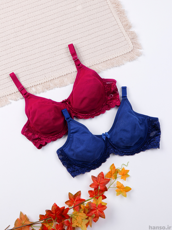 3 سوتین پرسی نخ و دانتل فنردار ایزابلا کد 0170