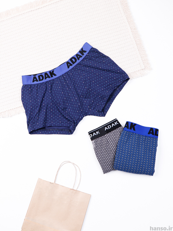 1 شورت مردانه پادار نخی آداک Adak طرحدار کد 1-211