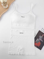 ست نیم تنه و بایکر کاپدار کبریتی طرح Sweet Baby کد 4281 (7 رنگ)