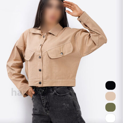 کت کتان زنانه جیب نما کد 4388 (4 رنگ)