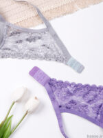 ست شورت و سوتین پرسی نخ و دانتل فنردار ایزابلا کد 0170