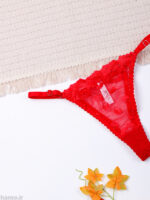 ست شورت و سوتین فنردار توری ژینا Jina قرمز کد 1148