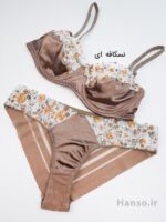 ست شورت و سوتین ساتن و توری دکلته فنردار TRT تیریتی کد 1550