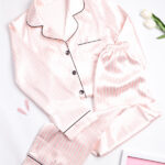 لباس خواب ساتن زنانه ست بلوز و شلوار اما EMA کد 4030