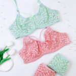 ست شورت و سوتین توری فنردار ژوبین کد 1369