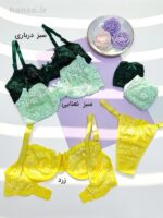 ست شورت و سوتین گیپور فنردار ژوبین کد 1395