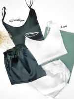ست تاپ و شلوارک زنانه ساتن لوندر Lavender کد 3095