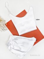 ست تاپ و شلوارک زنانه ساتن لوندر Lavender کد 3095
