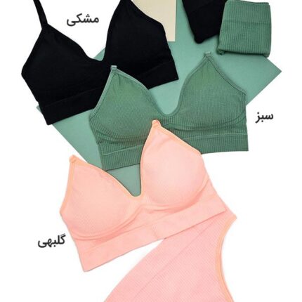 ست نیم تنه و شورت کاپدار بدون فنر کد 5414