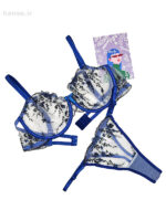 ست شورت و سوتین توری فنردار نوشه پوش کد 889 - طرح 03