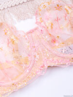 ست شورت و سوتین فنردار توری ژینا Jina صورتی طرح B کد 1007