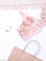 ست شورت و سوتین فنردار توری ژینا Jina بژ کد 1600