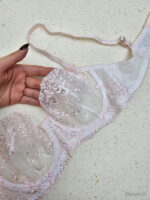 ست شورت و سوتین فنردار توری ژینا Jina گلی کد 2005