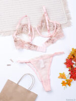 ست شورت و سوتین فنردار توری ژینا Jina بژ کد 1600