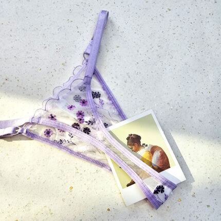 ست شورت و سوتین توری فنردار نوشه پوش کد 889 - طرح 10