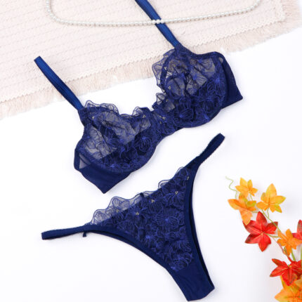 ست شورت و سوتین توری فنردار TRT تیریتی کد 1579