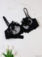 ست شورت و سوتین فنردار توری ژینا Jina مشکی کد 1008