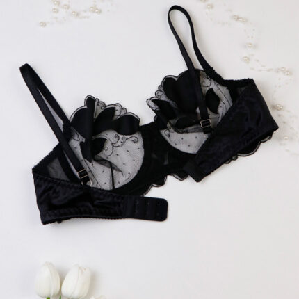 ست شورت و سوتین فنردار توری ژینا Jina مشکی کد 1008