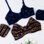 ست شورت و سوتین فنردار تور و مخمل ژوبین کد 3047