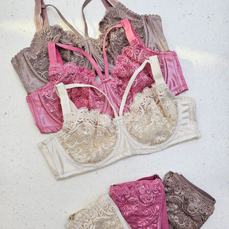 ست شورت و سوتین فنر‌دار گیپور کرالاستر کد 435