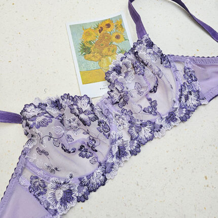 ست شورت و سوتین فنر‌دار توری کرالاستر کد 899