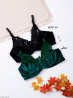 ست شورت و سوتین فنردار گیپور و مخمل ژوبین کد 2035