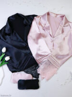 لباس خواب ساتن زنانه ست بلوز و شلوار اما EMA کد 4040