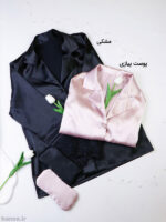 لباس خواب ساتن زنانه ست بلوز و شلوار اما EMA کد 4040