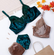 ست شورت و سوتین فنردار گیپور و مخمل ژوبین کد 2035