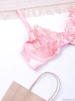 ست شورت و سوتین فنردار توری ژینا Jina صورتی کد 1248