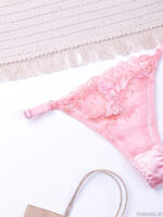 ست شورت و سوتین فنردار توری ژینا Jina صورتی کد 1248