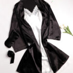 لباس خواب ساتن زنانه سه تیکه اما EMA کد 3557