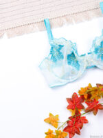 ست شورت و سوتین فنردار توری ژینا Jina سفید آبی کد 1148