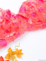 ست شورت و سوتین فنردار توری ژینا Jina مرجانی کد 2005