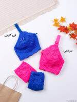 ست شورت و سوتین گیپور بدون فنر ژوبین کد 2034