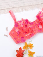 ست شورت و سوتین فنردار توری ژینا Jina مرجانی کد 2005