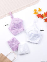 ست شورت و سوتین گیپور بدون فنر ژوبین کد 2034