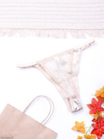 ست شورت و سوتین فنردار توری ژینا Jina کرم کد 1008