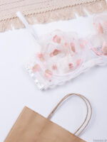 ست شورت و سوتین فنردار توری ژینا Jina سفید صورتی کد 1008