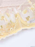 ست شورت و سوتین فنردار توری ژینا Jina لیمویی کد 1008