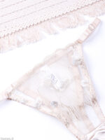 ست شورت و سوتین فنردار توری ژینا Jina کرم کد 1008