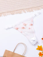 ست شورت و سوتین فنردار توری ژینا Jina سفید صورتی کد 1008