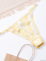 ست شورت و سوتین فنردار توری ژینا Jina لیمویی کد 1008