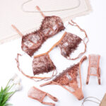 ست بند جوراب و شورت و سوتین چهار تیکه فنردار توری Bereta برتا کد 4141BR