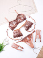 ست بند جوراب و شورت و سوتین چهار تیکه فنردار توری Bereta برتا کد 4141BR