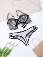 ست بند جوراب و شورت و سوتین چهار تیکه فنردار توری Bereta برتا کد 4030W