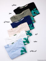 تیشرت نخ پنبه طرح گربه و گلدان آفر Offer کد 5640