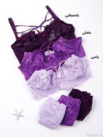 ست شورت و سوتین گیپور فنردار ژوبین کد 1100