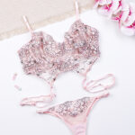 ست شورت و برالت دانتل فنردار Bereta برتا گلدوزی کد 2600MEP