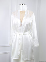 لباس خواب ساتن زنانه سه تکه کاپدار اما EMA کد 5384